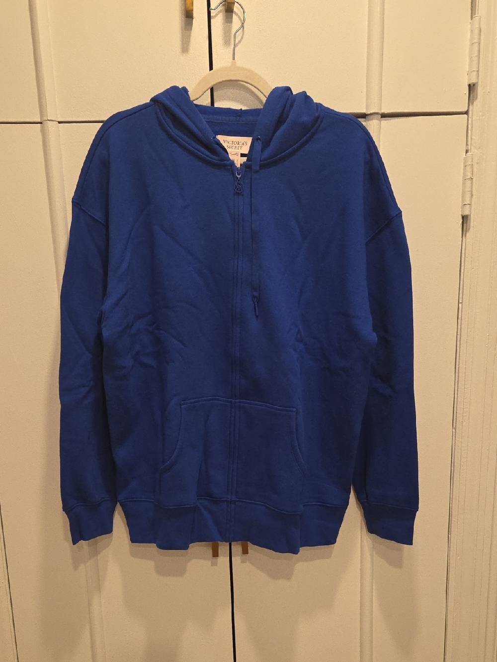 Victoria's Secret Royal Blue Zip Front Hoodie with Drawstrings